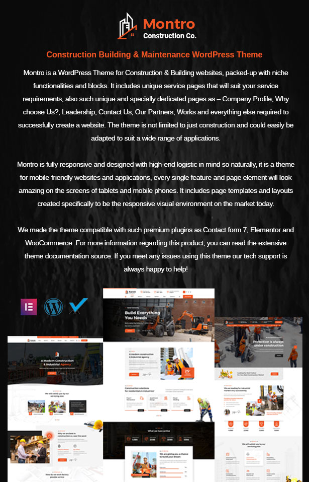 Montro – Construction WordPress Theme RTL Ready