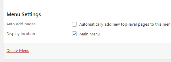 Admin Assign Menus Settings