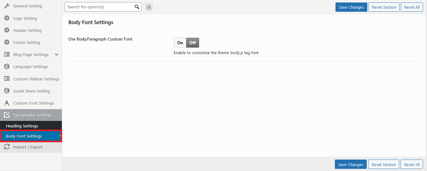 CONAT Options - Font