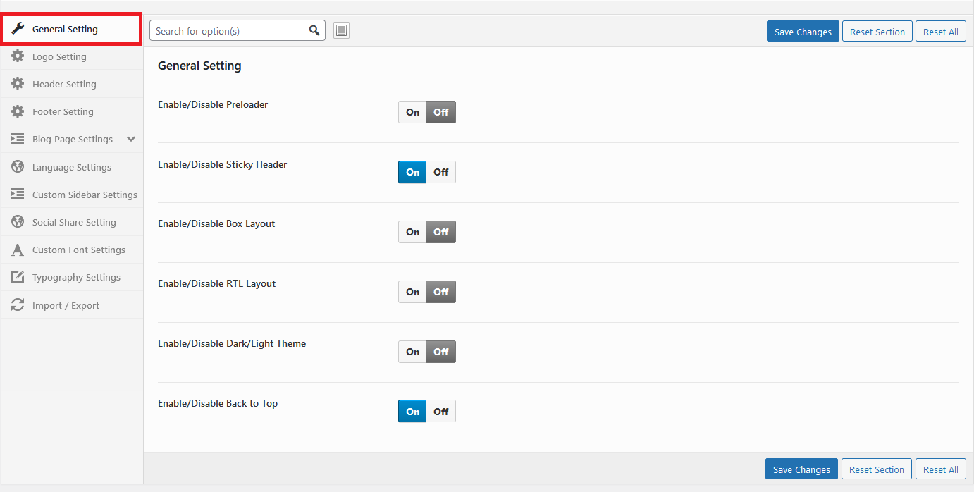 CONAT Options - General