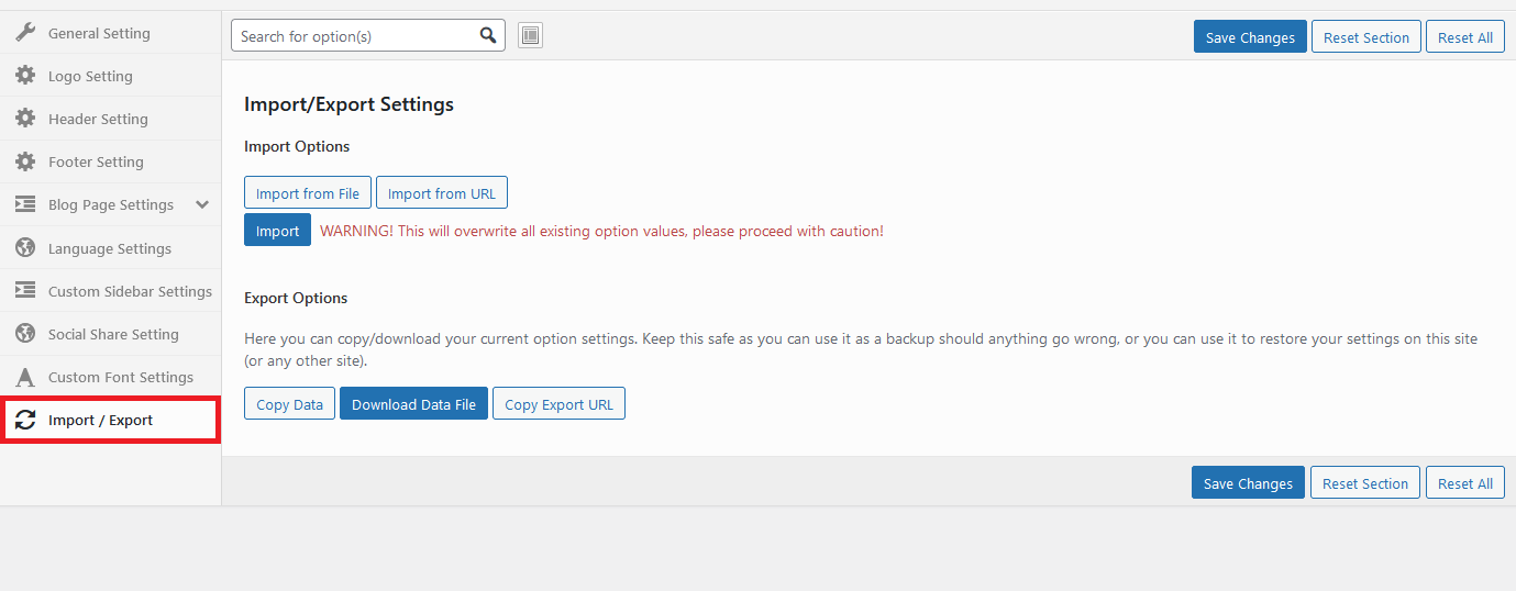 CONAT Options - Font