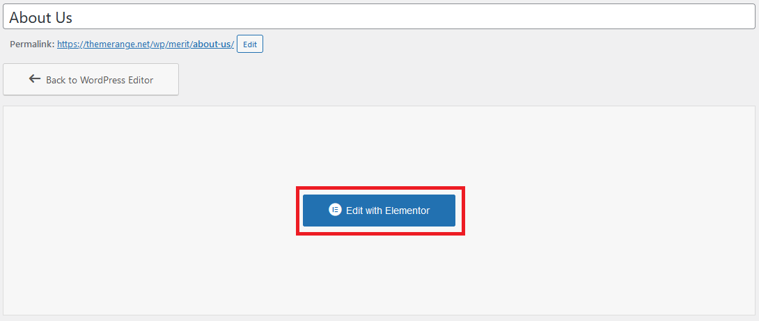 Classic Editor Button