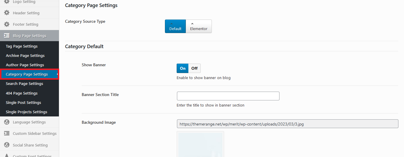 MERIT Options - Category