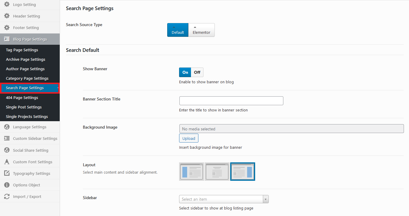 MERIT Options - Search