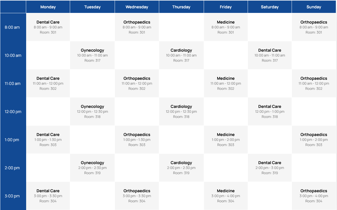 Timetable - Add New Post